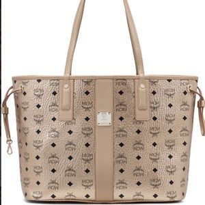 MCM Medium Reversible Liz Shopper Berling Gold Tote